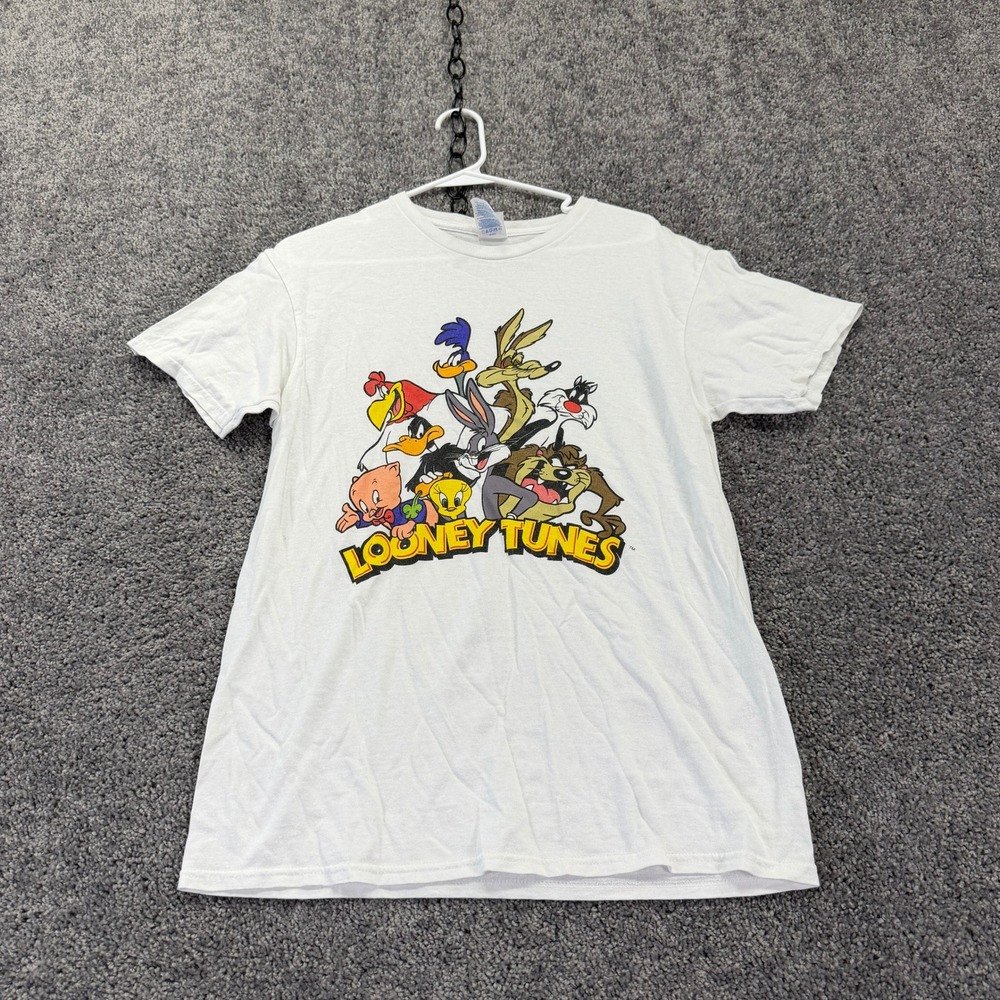 Delta Looney Tunes T-Shirt Mens M White Cartoon Graphic Tee
